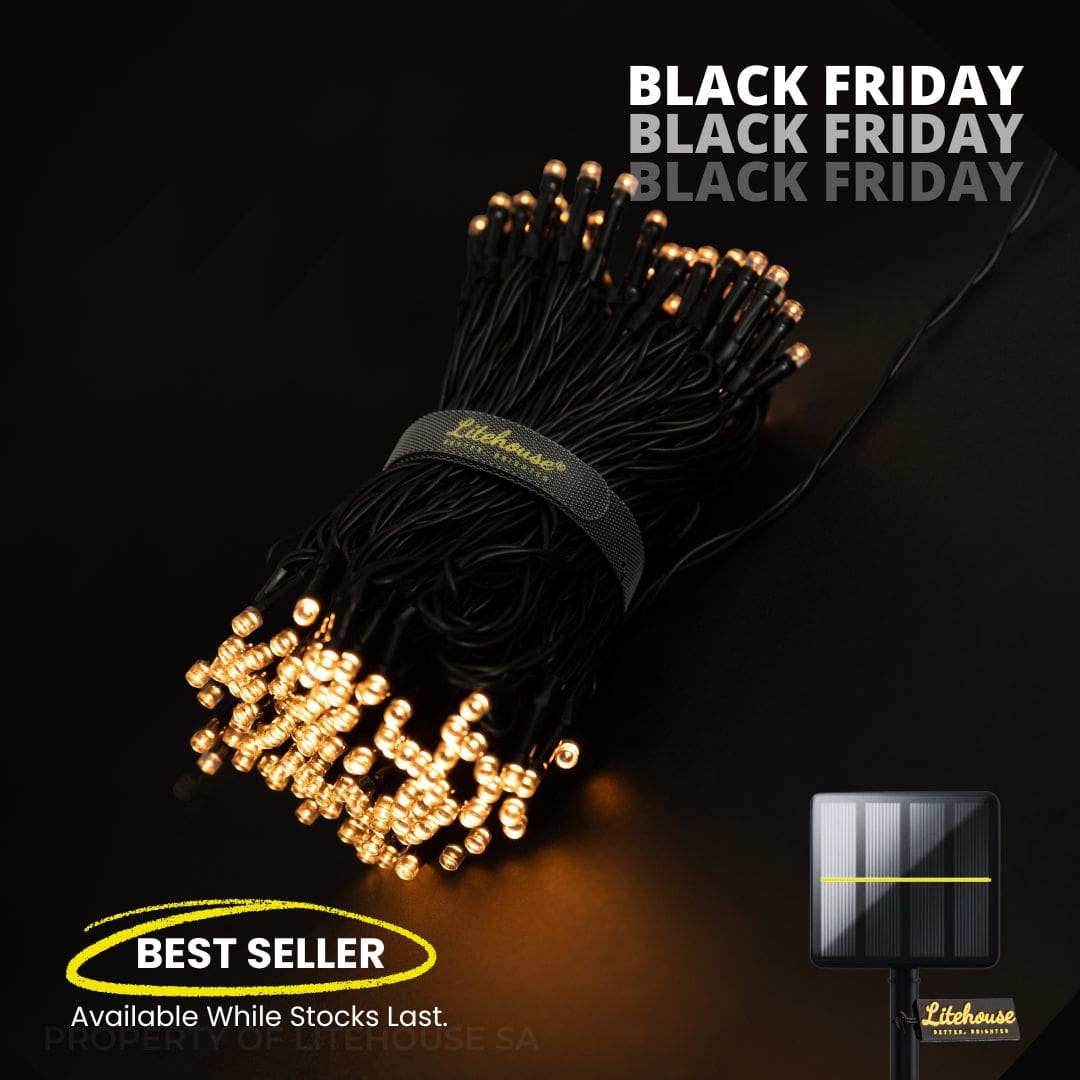 Black String Solar Fairy Lights - Litehouse (Pty) Ltd