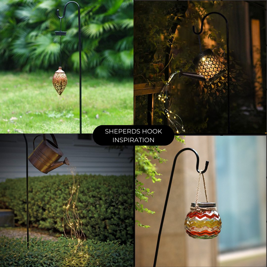 Litehouse 120cm Adjustable Shepherds Hook Accessory - 2 Pack, Black - Litehouse