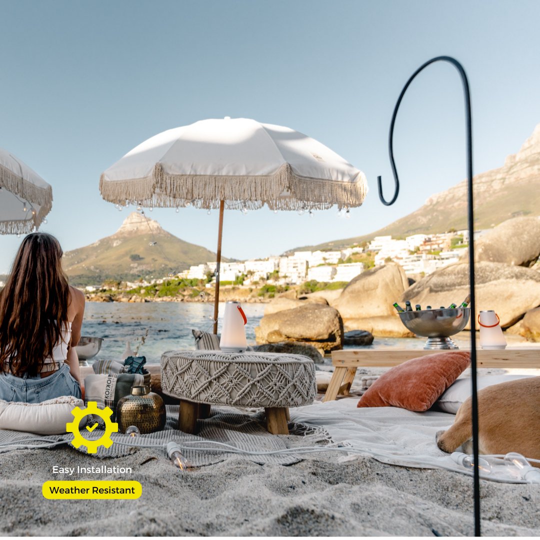 Litehouse 120cm Adjustable Shepherds Hook Accessory - 2 Pack, Black - Litehouse