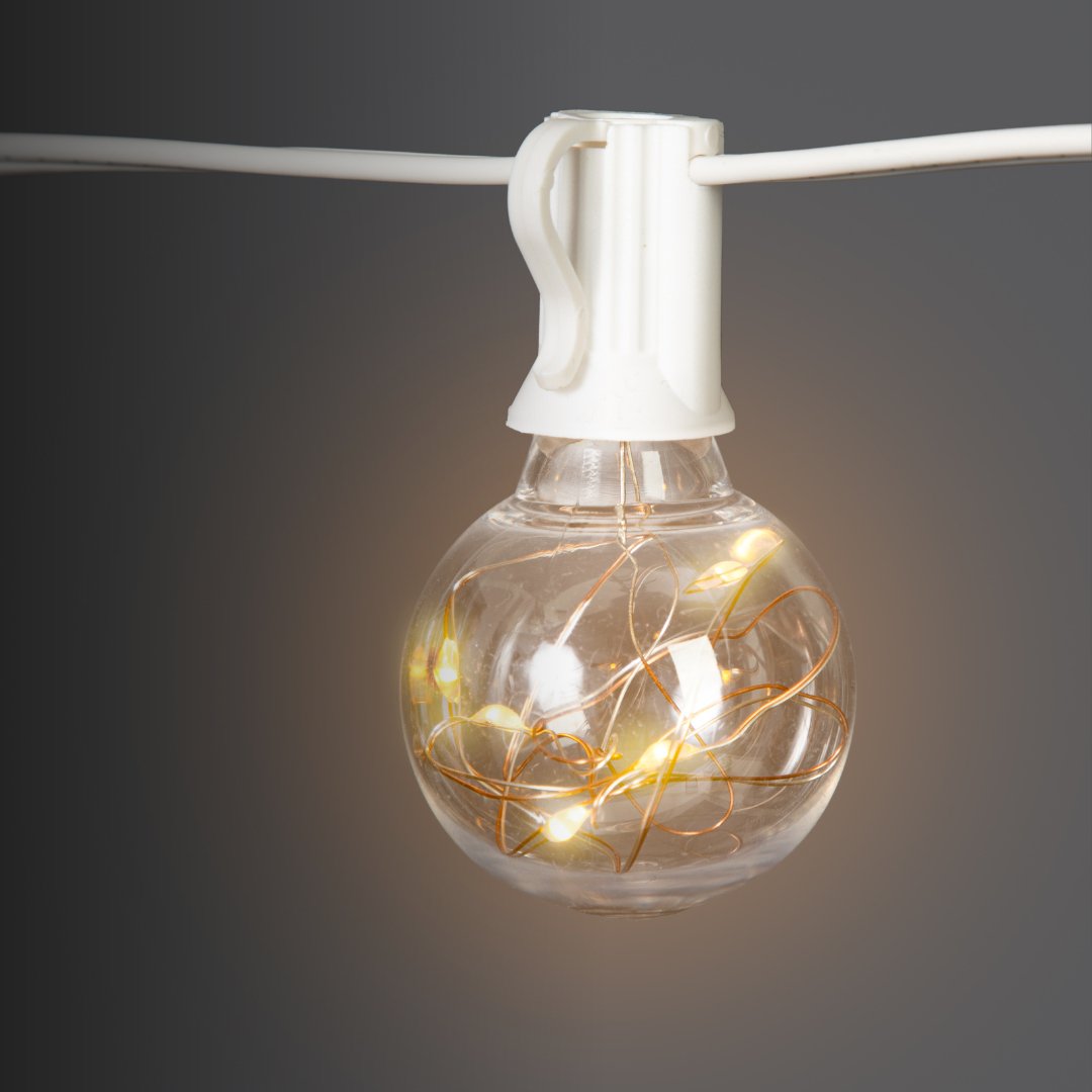 Litehouse Low Voltage Mini Bulb String Lights - Classic Copper Wire LED Bulbs, White - Litehouse