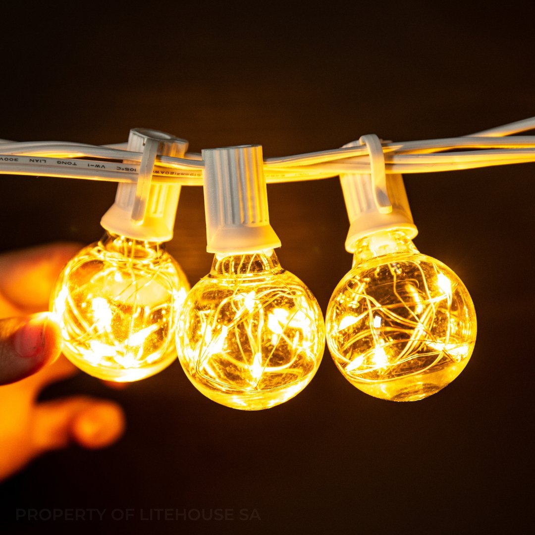 Litehouse Low Voltage Mini Bulb String Lights - Classic Copper Wire LED Bulbs, White - Litehouse