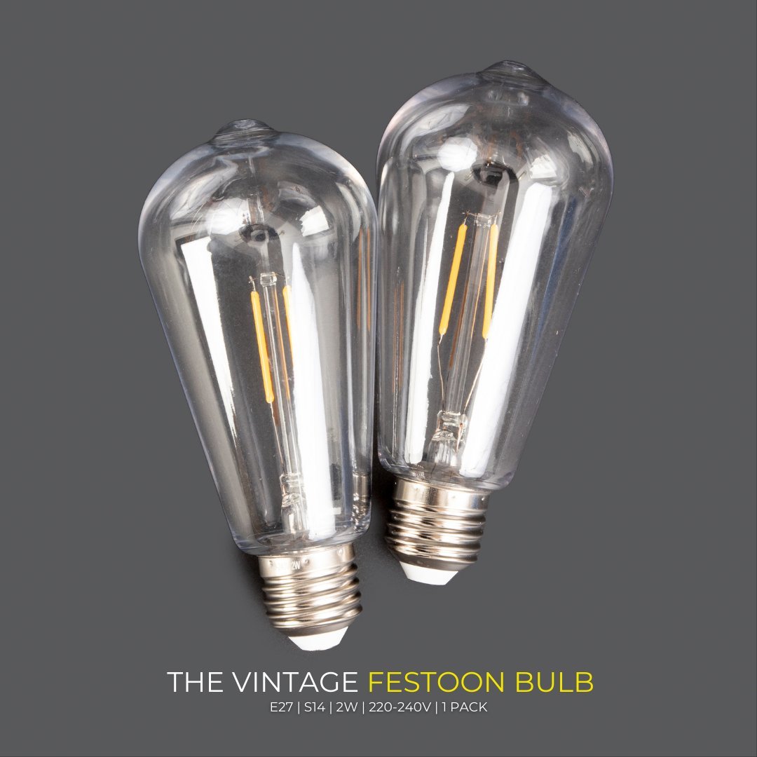 Litehouse Plug - In Festoon Replacement Bulb - Vintage LED Bulb (ST64, E27, 220 - 240V) - Litehouse