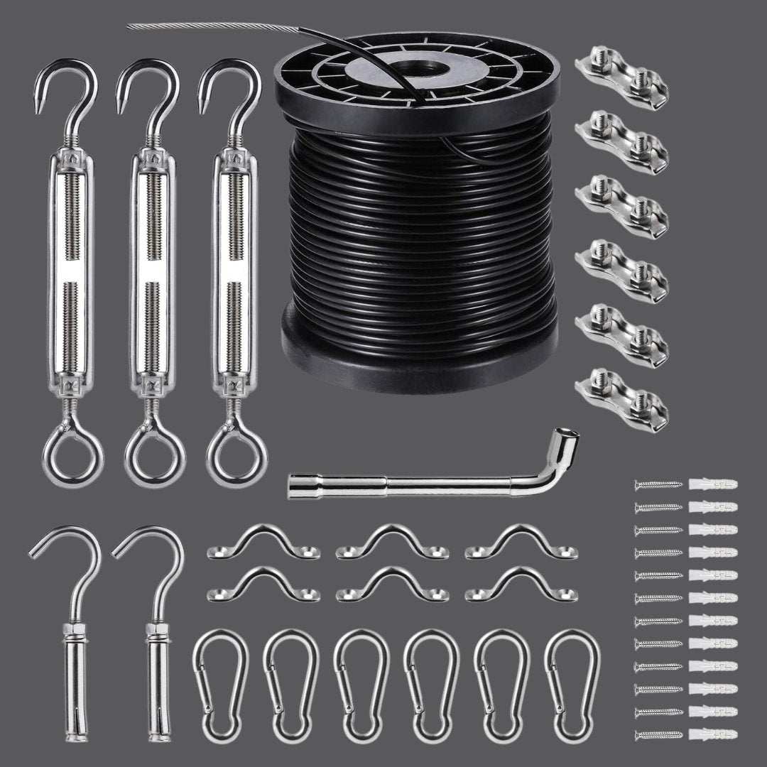 Litehouse Set Up Kit for Hanging Long Distance Bulb String Lights - 30 Piece - Litehouse