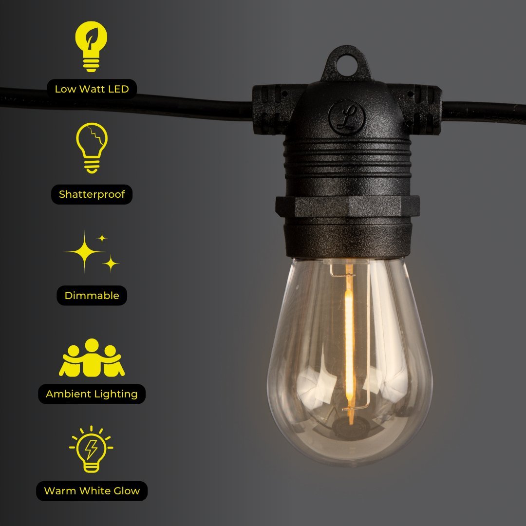 Litehouse Solar Festoon Replacement Bulb - Traditional LED Bulb (S14, E27, 5V) - Litehouse