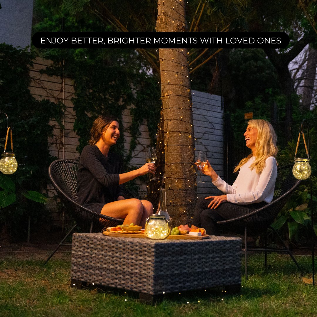 Litehouse Solar Outdoor LED Fairy Lights - Black String - Litehouse