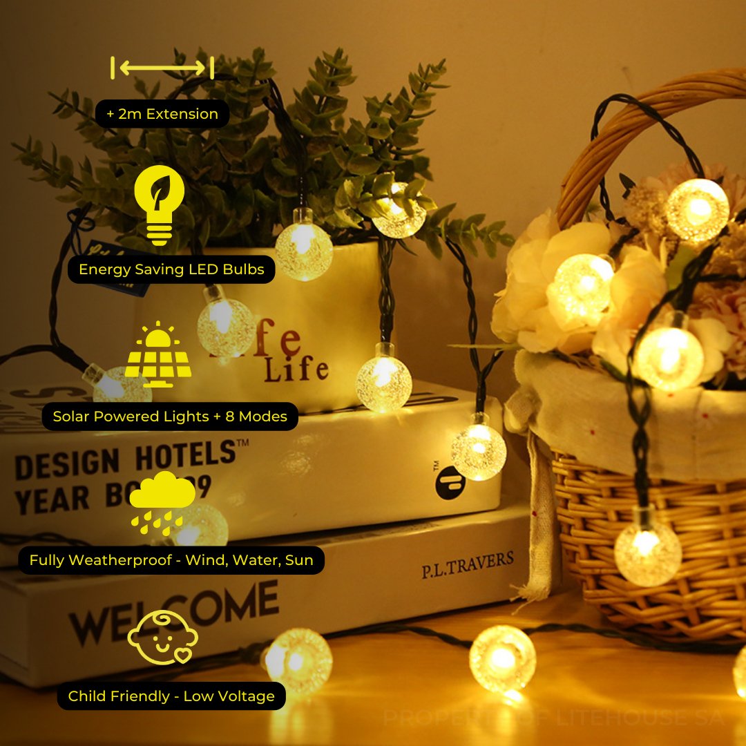 Litehouse Solar Outdoor LED Fairy Lights - Bubble Ball - Litehouse