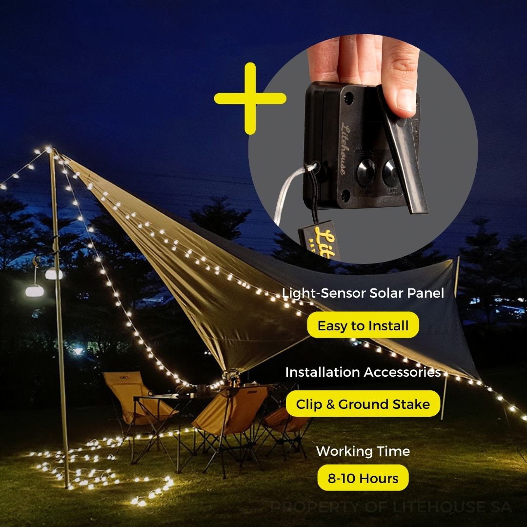 Litehouse Solar Outdoor LED Fairy Lights - White Bubble Ball - Litehouse