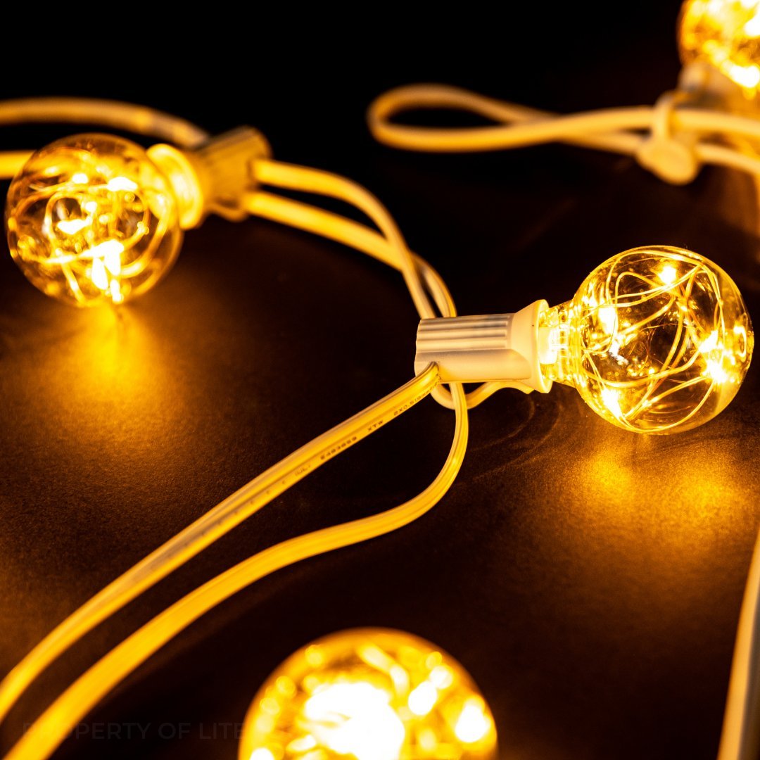Litehouse USB Mini Bulb String Lights - Classic Copper Wire LED Bulbs, White - Litehouse