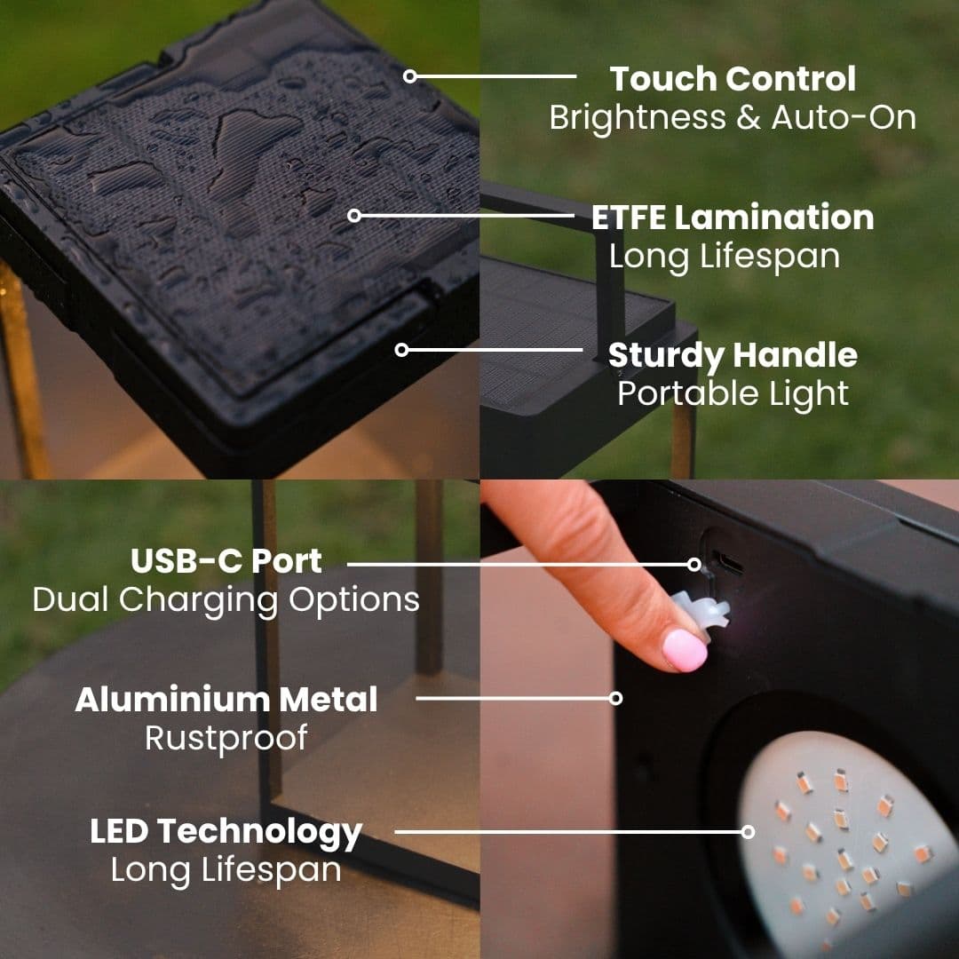 Outdoor Solar Lantern with Touch Control - Litehouse