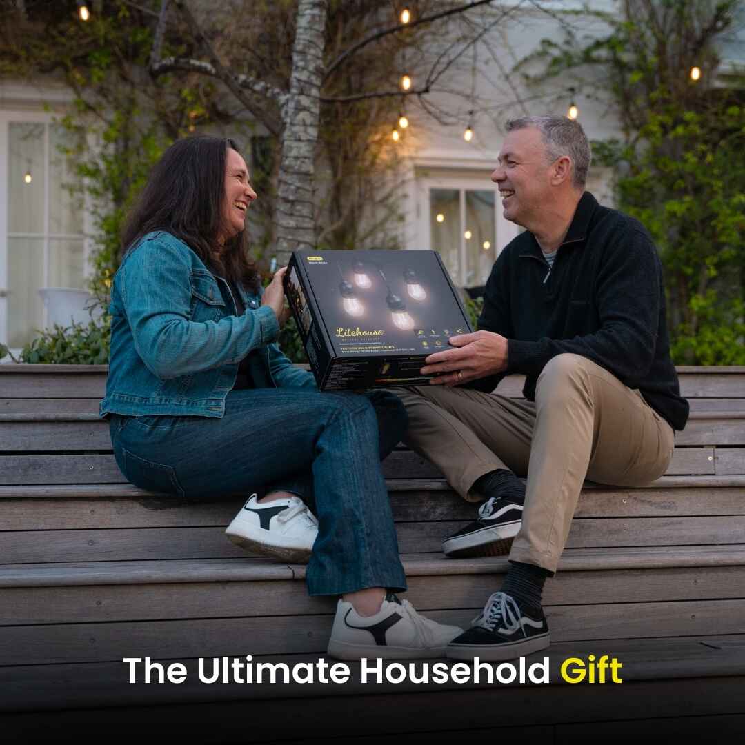 Plug - In Festoon Bulb String Lights - Traditional Bulb, Black - Litehouse