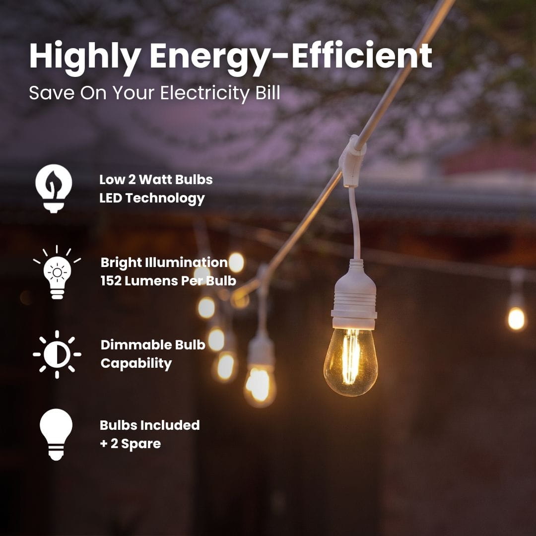 Plug - In Festoon Bulb String Lights - White - Litehouse (Pty) Ltd