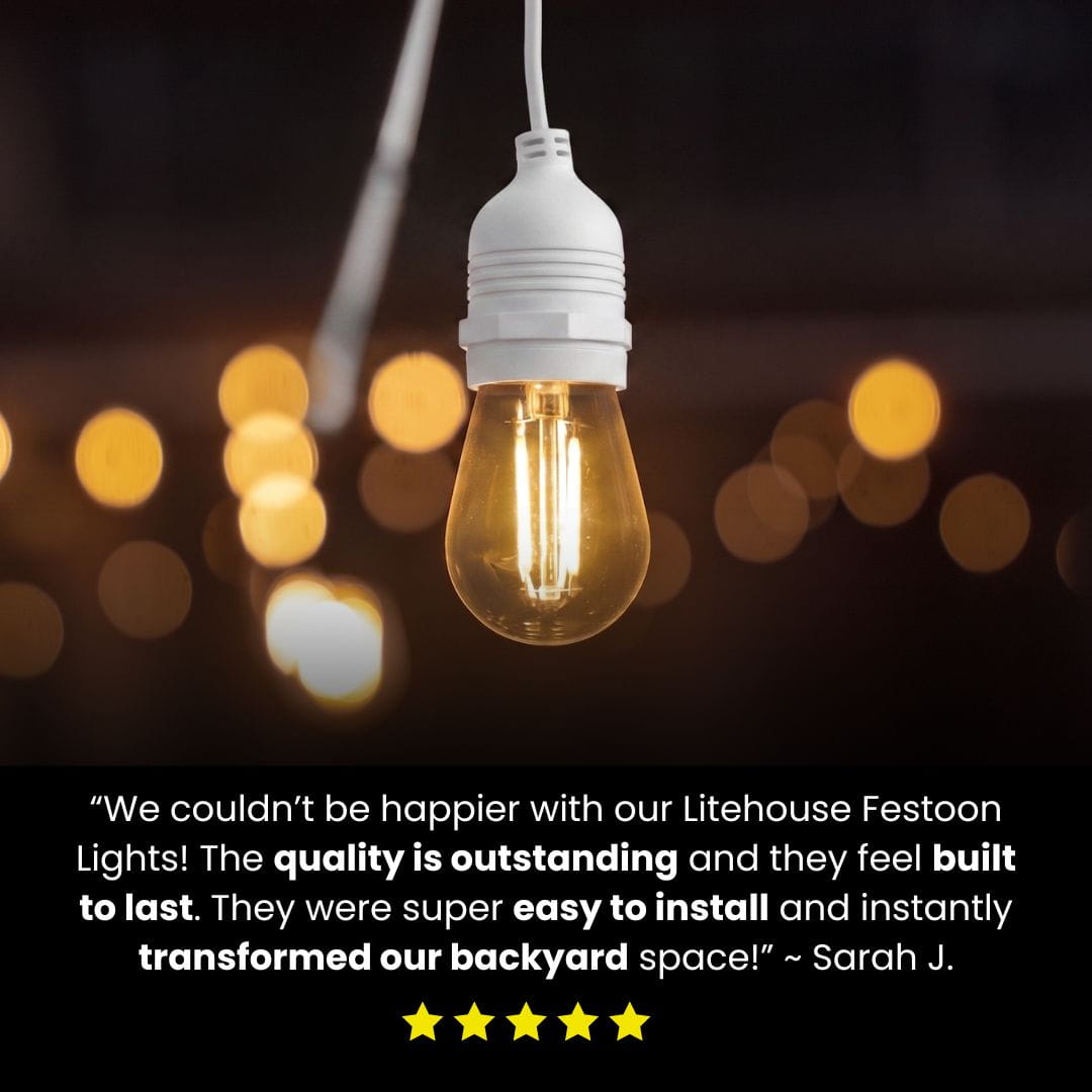 Plug - In Festoon Bulb String Lights - White - Litehouse (Pty) Ltd