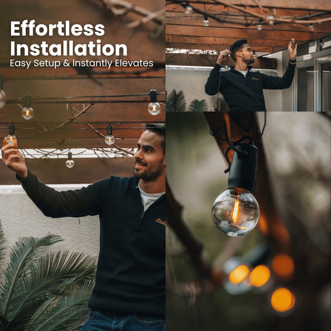 Plug - In Mini Bulb String Lights - Classic LED Bulbs, Black - Litehouse (Pty) Ltd