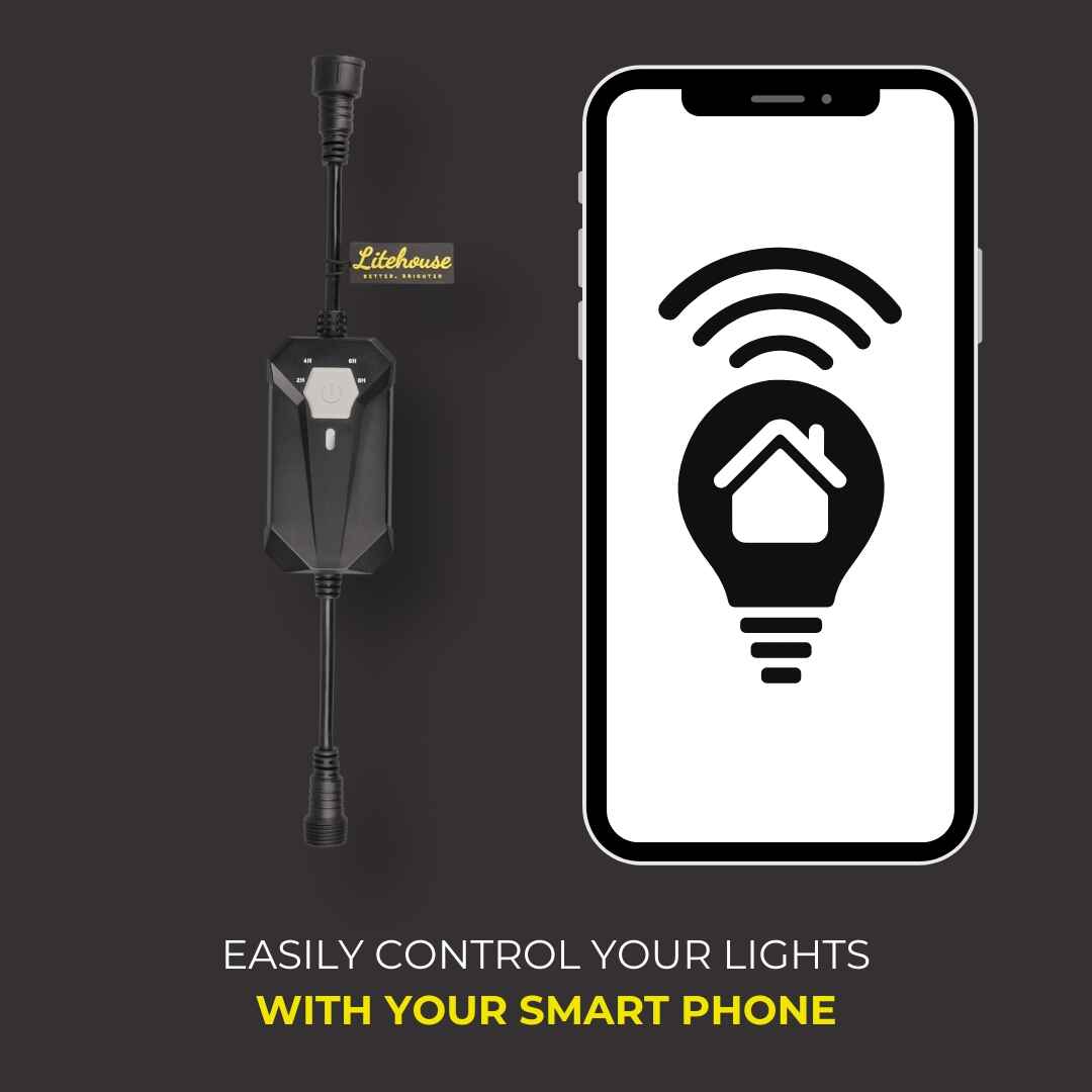 Weatherproof SMART Dimmer With Remote for Plug - In Festoon Bulb String Lights - 220 - 240V - Litehouse