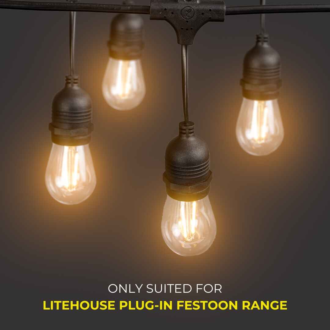 Weatherproof SMART Dimmer With Remote for Plug - In Festoon Bulb String Lights - 220 - 240V - Litehouse