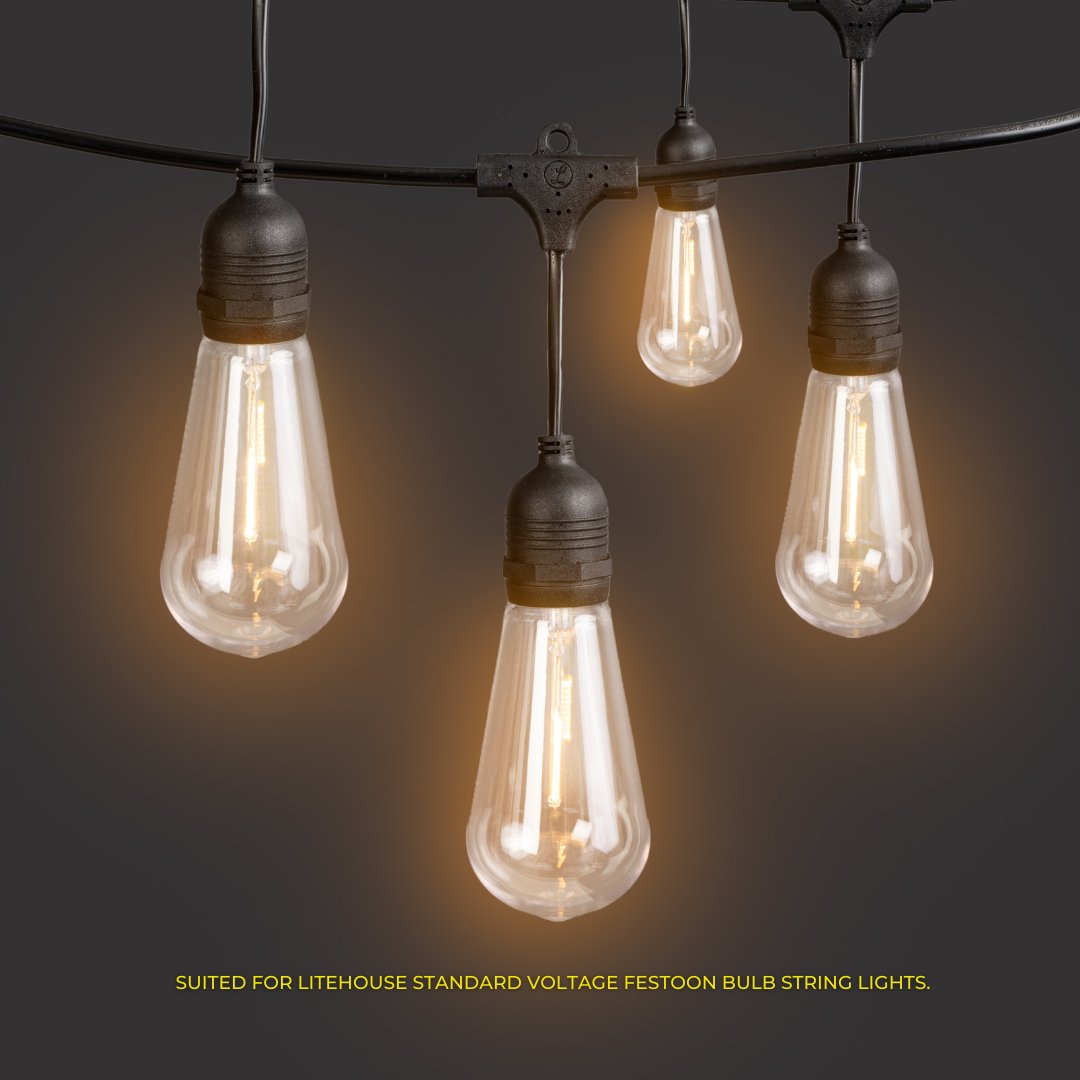 Litehouse 4 - Way Connector for Plug - In Festoon Bulb String Lights - 220 - 240V - Litehouse