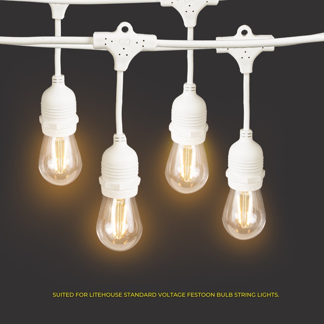 Litehouse 4 - Way Connector for Plug - In Festoon Bulb String Lights - 220 - 240V - Litehouse