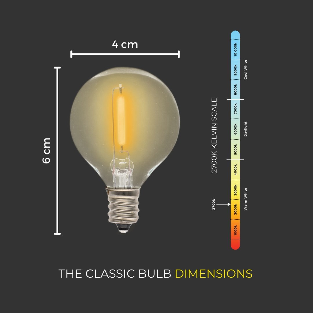 Litehouse Low Voltage Mini LED Replacement Bulbs - Classic LED Bulb (G40, E12, 5V) - Litehouse