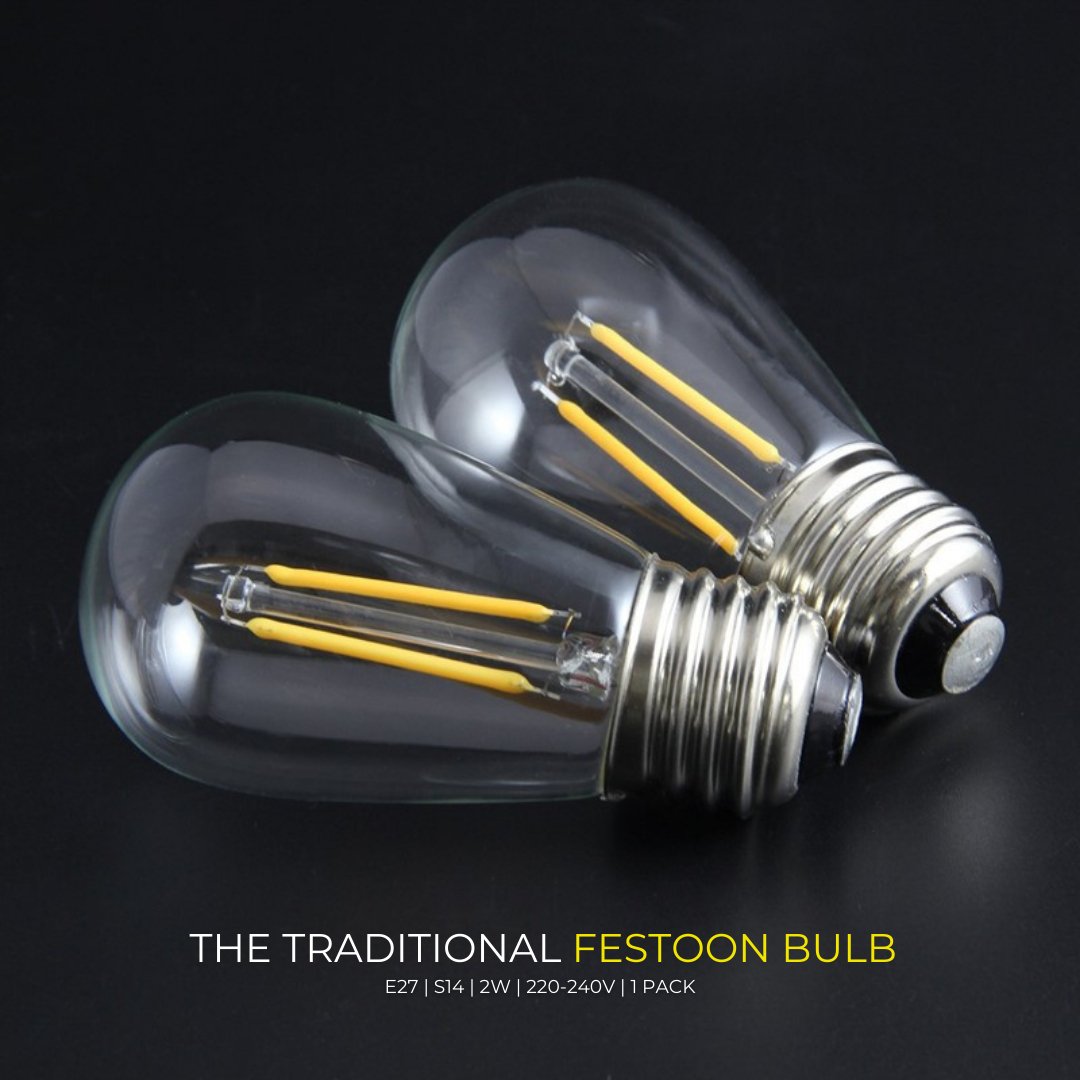 Litehouse Plug - In Festoon Replacement Bulb - Traditional LED Bulb (S14, E27, 220 - 240) - Litehouse