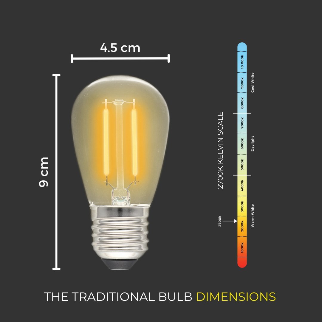 Litehouse Plug - In Festoon Replacement Bulb - Traditional LED Bulb (S14, E27, 220 - 240) - Litehouse