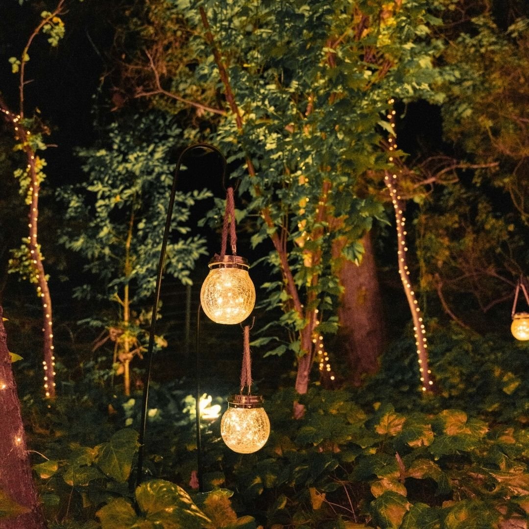 Litehouse Solar Cracked Lantern Jar Decorative Outdoor Lighting - 2 Pack - Litehouse