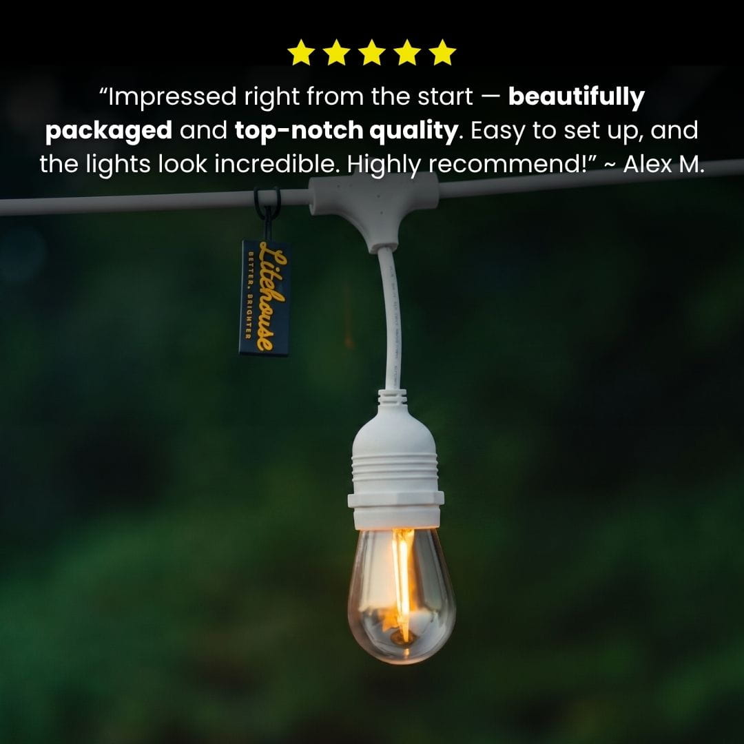 Plug - In Festoon Bulb String Lights - White - Litehouse (Pty) Ltd