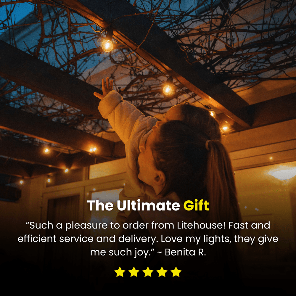 Litehouse Plug-In Mini Bulb String Lights - 2-Year Warranty