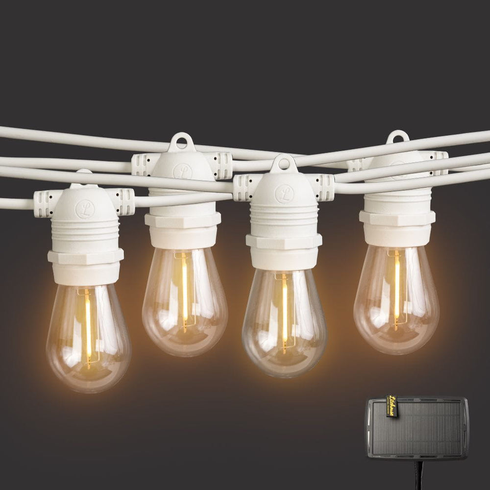Solar Festoon Bulb String Lights - White String | Litehouse