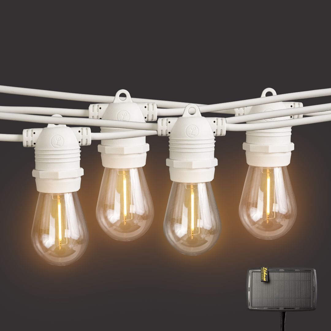 Solar Festoon Bulb String Lights - White - Litehouse (Pty) Ltd