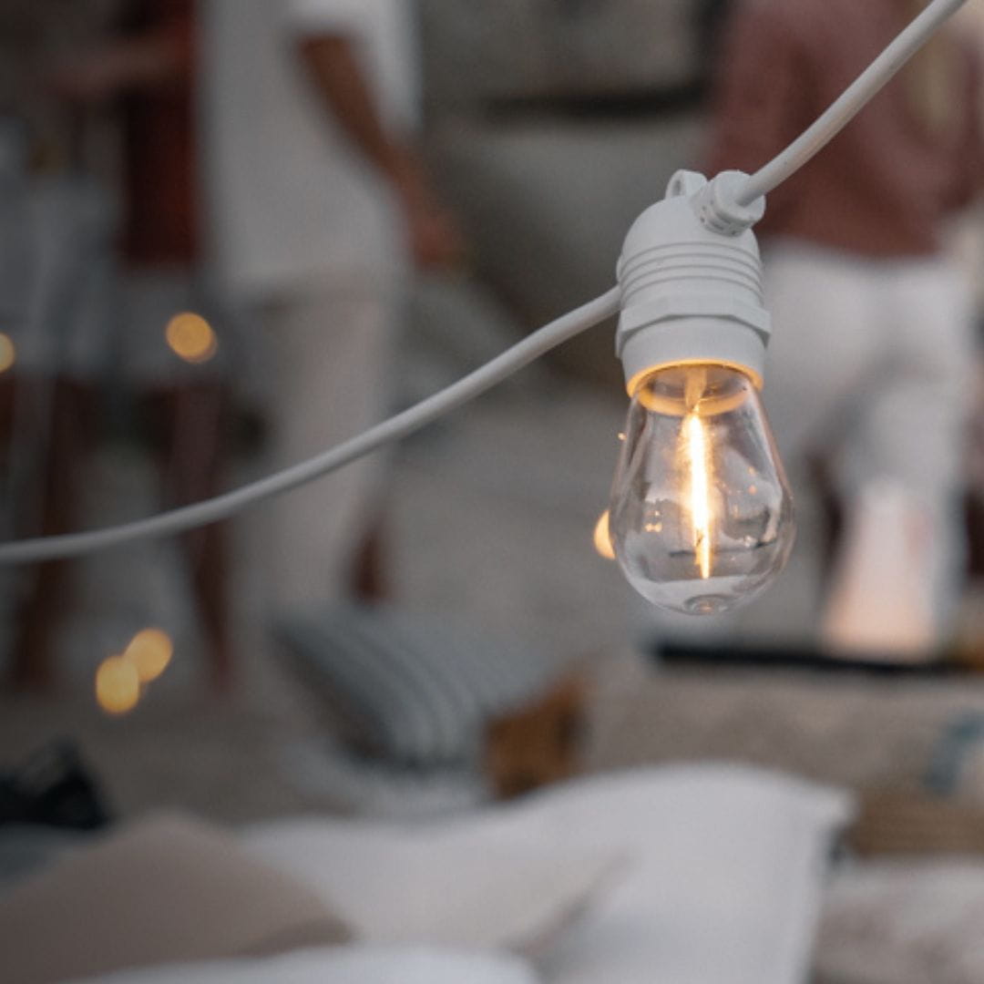 Solar Festoon Bulb String Lights - White - Litehouse (Pty) Ltd