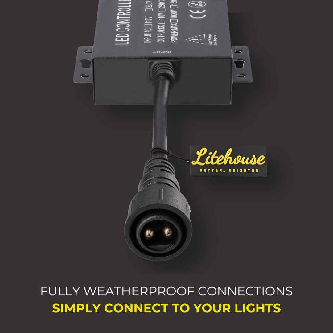 Weatherproof Dimmer With Remote for Plug - In Festoon Bulb String Lights - 220 - 240V - Litehouse